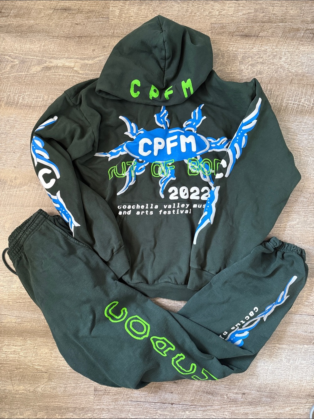 Coachella 2022 Cactus Plant Flea Market CPFM Graphic Hoodie L & Sweatpants S